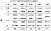 高新区秦馀小学校一周菜单（2021-2022年度第一学期第九周)